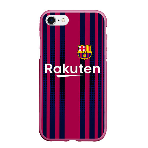 Чехол iPhone 7/8 матовый FC Barcelona: Rakuten / 3D-Малиновый – фото 1