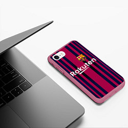 Чехол iPhone 7/8 матовый FC Barcelona: Rakuten, цвет: 3D-малиновый — фото 2