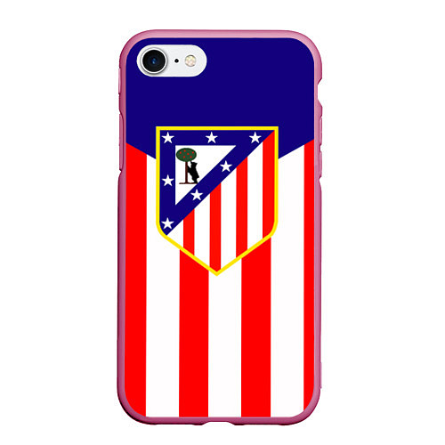 Чехол iPhone 7/8 матовый FC Atletico Madrid / 3D-Малиновый – фото 1