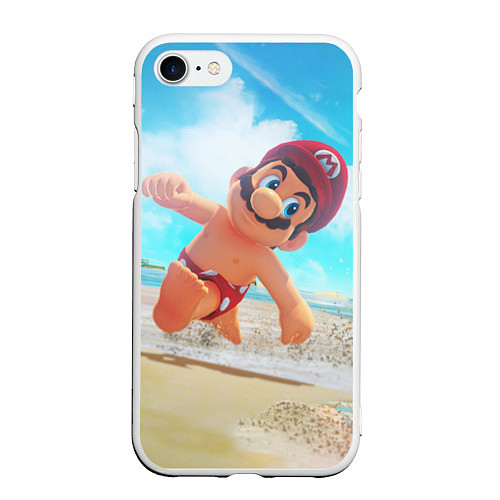 Чехол iPhone 7/8 матовый Super Mario Summer Odyssey / 3D-Белый – фото 1