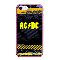 Чехол iPhone 7/8 матовый AC/DC: Danger Style, цвет: 3D-малиновый