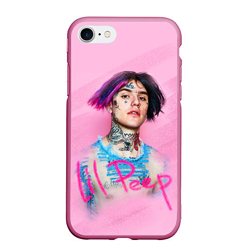 Чехол iPhone 7/8 матовый Lil Peep: Pink Style / 3D-Малиновый – фото 1