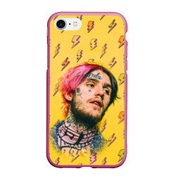 Чехол iPhone 7/8 матовый Thunder Lil Peep, цвет: 3D-малиновый