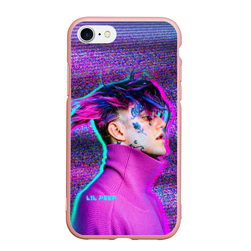 Чехол iPhone 7/8 матовый Lil Peep: Glitch / 3D-Светло-розовый – фото 1