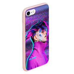 Чехол iPhone 7/8 матовый Lil Peep: Glitch, цвет: 3D-светло-розовый — фото 2