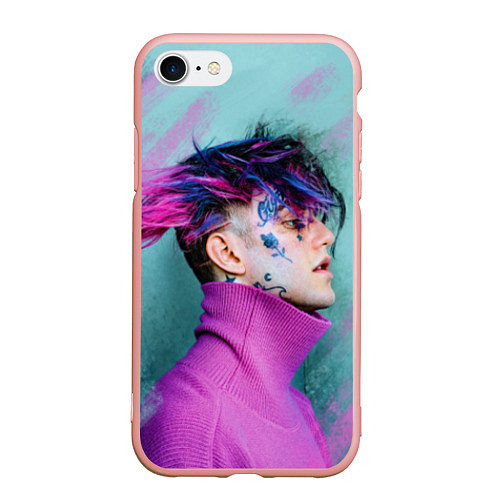Чехол iPhone 7/8 матовый Lil Peep: Neon Style / 3D-Светло-розовый – фото 1