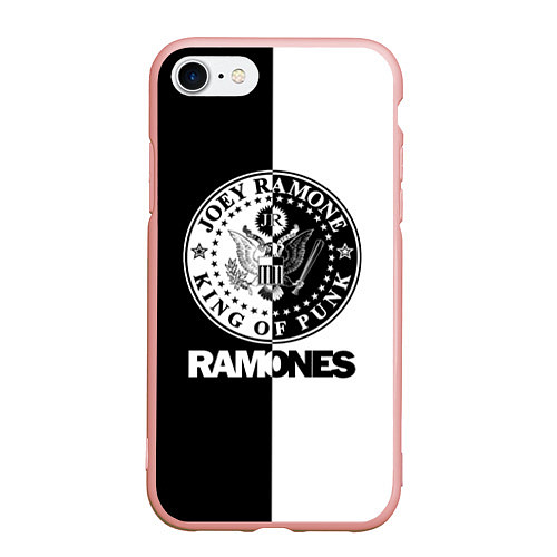 Чехол iPhone 7/8 матовый Ramones B&W / 3D-Светло-розовый – фото 1