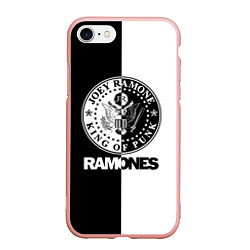 Чехол iPhone 7/8 матовый Ramones B&W, цвет: 3D-светло-розовый