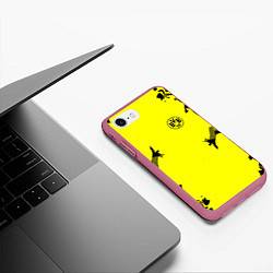 Чехол iPhone 7/8 матовый FC Borussia Dortmund: Yellow Original, цвет: 3D-малиновый — фото 2