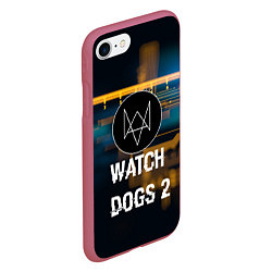 Чехол iPhone 7/8 матовый Watch Dogs 2: Tech Scheme, цвет: 3D-малиновый — фото 2