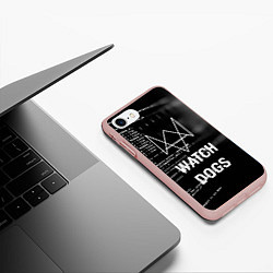 Чехол iPhone 7/8 матовый Watch Dogs: Hacker, цвет: 3D-светло-розовый — фото 2