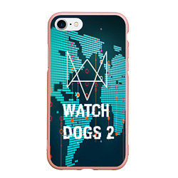 Чехол iPhone 7/8 матовый Watch Dogs 2: Network Hack, цвет: 3D-светло-розовый