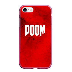 Чехол iPhone 7/8 матовый DOOM: Marsian Blood, цвет: 3D-малиновый