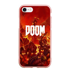 Чехол iPhone 7/8 матовый DOOM: Hellfire, цвет: 3D-светло-розовый