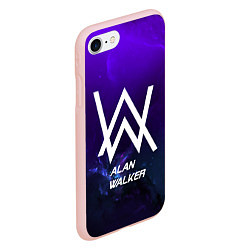 Чехол iPhone 7/8 матовый Alan Walker: Space Collection, цвет: 3D-светло-розовый — фото 2