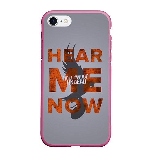 Чехол iPhone 7/8 матовый Hollywood Undead: Hear me now / 3D-Малиновый – фото 1