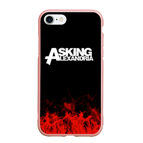 Чехол iPhone 7/8 матовый Asking Alexandria: Flame / 3D-Светло-розовый – фото 1