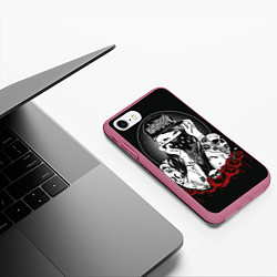 Чехол iPhone 7/8 матовый Тату-мастер, цвет: 3D-малиновый — фото 2
