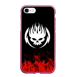 Чехол iPhone 7/8 матовый The Offspring: Red Flame, цвет: 3D-малиновый