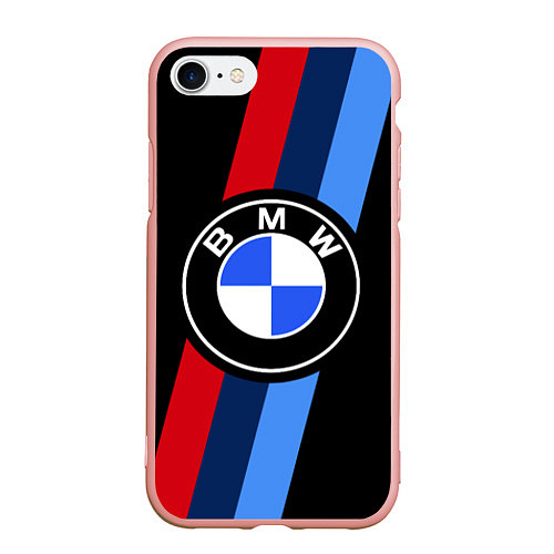 Чехол iPhone 7/8 матовый BMW 2021 M SPORT БМВ М СПОРТ / 3D-Светло-розовый – фото 1