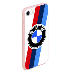 Чехол iPhone 7/8 матовый BMW M: White Sport, цвет: 3D-светло-розовый — фото 2