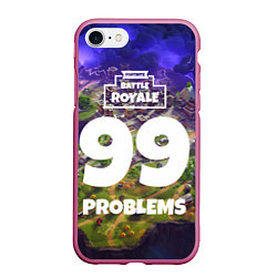 Чехол iPhone 7/8 матовый Fortnite: 99 Problems, цвет: 3D-малиновый