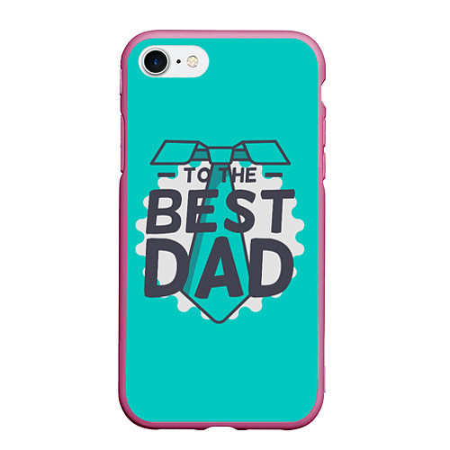 Чехол iPhone 7/8 матовый To the best Dad / 3D-Малиновый – фото 1