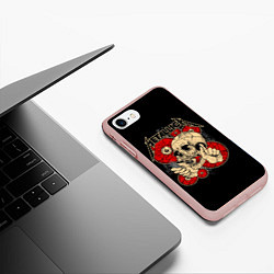 Чехол iPhone 7/8 матовый Metallica Skull, цвет: 3D-светло-розовый — фото 2