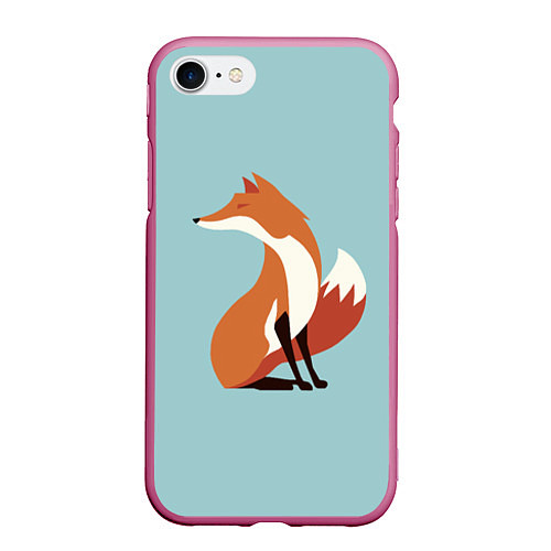 Чехол iPhone 7/8 матовый Minimal Fox / 3D-Малиновый – фото 1