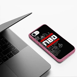 Чехол iPhone 7/8 матовый ПВО: герб РФ, цвет: 3D-малиновый — фото 2