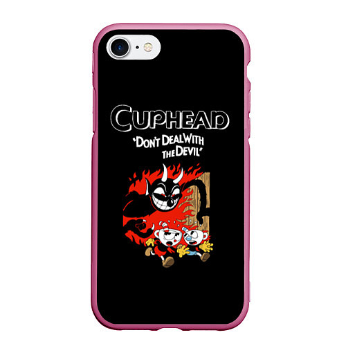 Чехол iPhone 7/8 матовый Cuphead: Hell Devil / 3D-Малиновый – фото 1