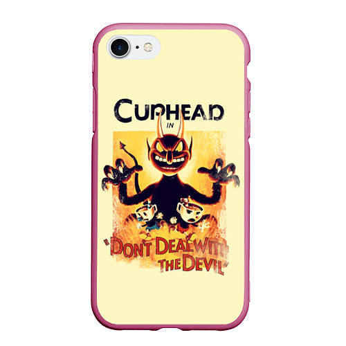 Чехол iPhone 7/8 матовый Cuphead: Magic of the Devil / 3D-Малиновый – фото 1
