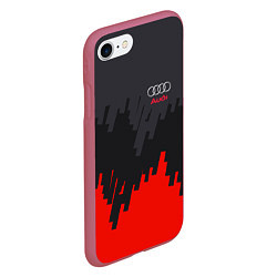 Чехол iPhone 7/8 матовый Audi: Tricolor, цвет: 3D-малиновый — фото 2