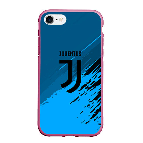 Чехол iPhone 7/8 матовый FC Juventus: Abstract style / 3D-Малиновый – фото 1