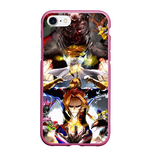 Чехол iPhone 7/8 матовый My Hero Academia / 3D-Малиновый – фото 1