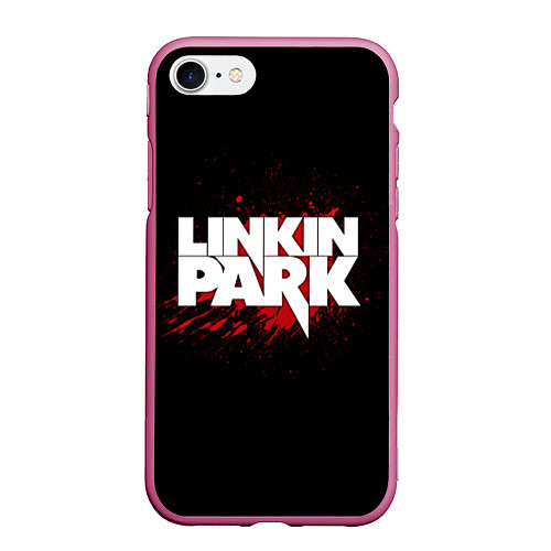 Чехол iPhone 7/8 матовый Linkin Park: Drop of Blood / 3D-Малиновый – фото 1