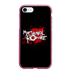 Чехол iPhone 7/8 матовый My Chemical Romance: Blood, цвет: 3D-малиновый