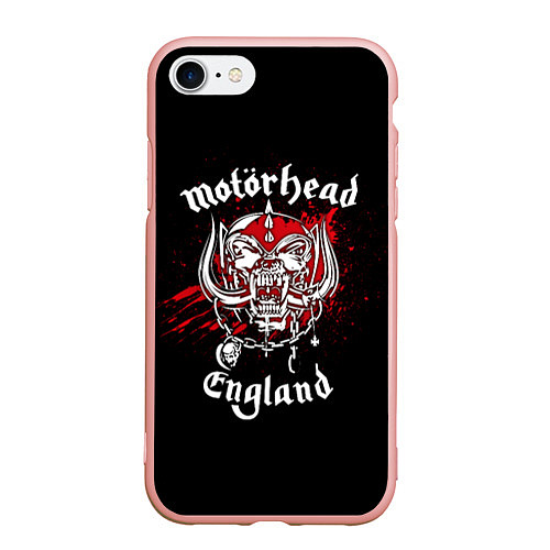 Чехол iPhone 7/8 матовый Motorhead England / 3D-Светло-розовый – фото 1
