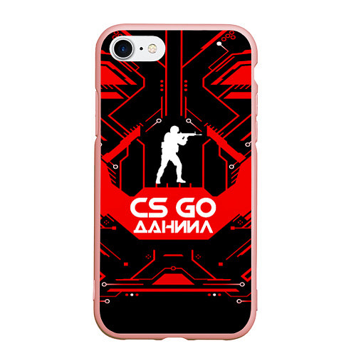 Чехол iPhone 7/8 матовый CS:GO - Даниил / 3D-Светло-розовый – фото 1