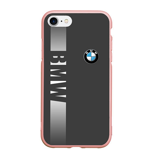 Чехол iPhone 7/8 матовый BMW SPORT / 3D-Светло-розовый – фото 1