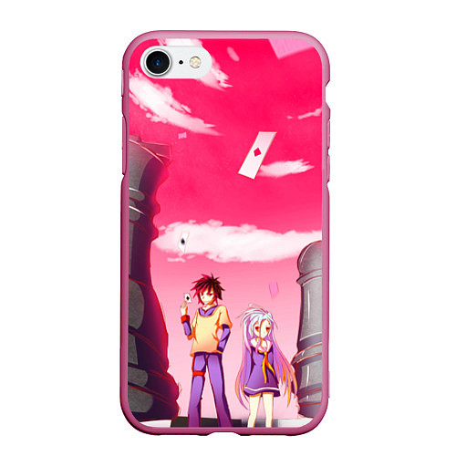 Чехол iPhone 7/8 матовый No Game No Life / 3D-Малиновый – фото 1