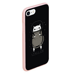 Чехол iPhone 7/8 матовый Space Cat, цвет: 3D-светло-розовый — фото 2