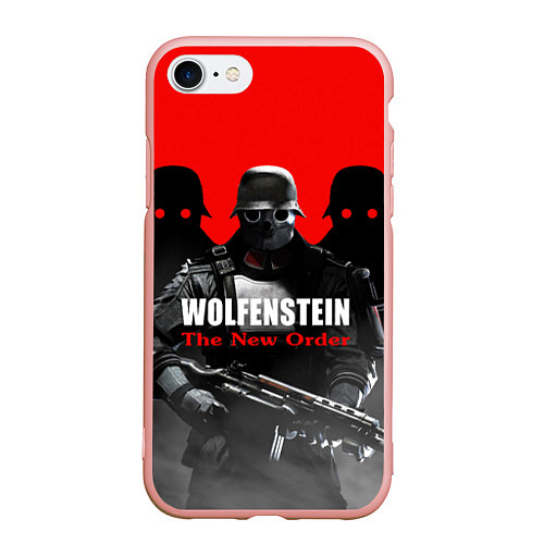 Чехол iPhone 7/8 матовый Wolfenstein: The New Order / 3D-Светло-розовый – фото 1