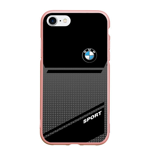 Чехол iPhone 7/8 матовый BMW SPORT БМВ СПОРТ / 3D-Светло-розовый – фото 1