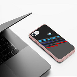 Чехол iPhone 7/8 матовый BMW BRAND COLOR, цвет: 3D-светло-розовый — фото 2