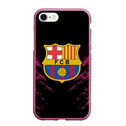 Чехол iPhone 7/8 матовый Barcelona FC: Sport Fashion, цвет: 3D-малиновый