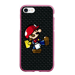 Чехол iPhone 7/8 матовый Super Mario: Black Brick