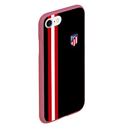 Чехол iPhone 7/8 матовый FC Atletico Madrid: Red Line, цвет: 3D-малиновый — фото 2