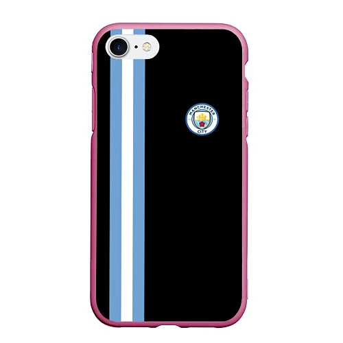 Чехол iPhone 7/8 матовый Манчестер Сити / 3D-Малиновый – фото 1
