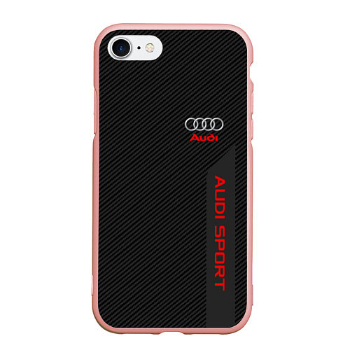 Чехол iPhone 7/8 матовый Audi: Sport Line / 3D-Светло-розовый – фото 1
